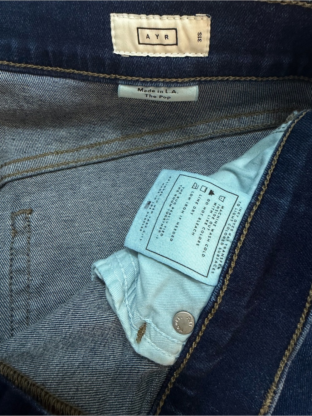 AYR The Stir Slim Straight Jeans High Rise Size 31S - Indigo Blue - Picture 6 of 11